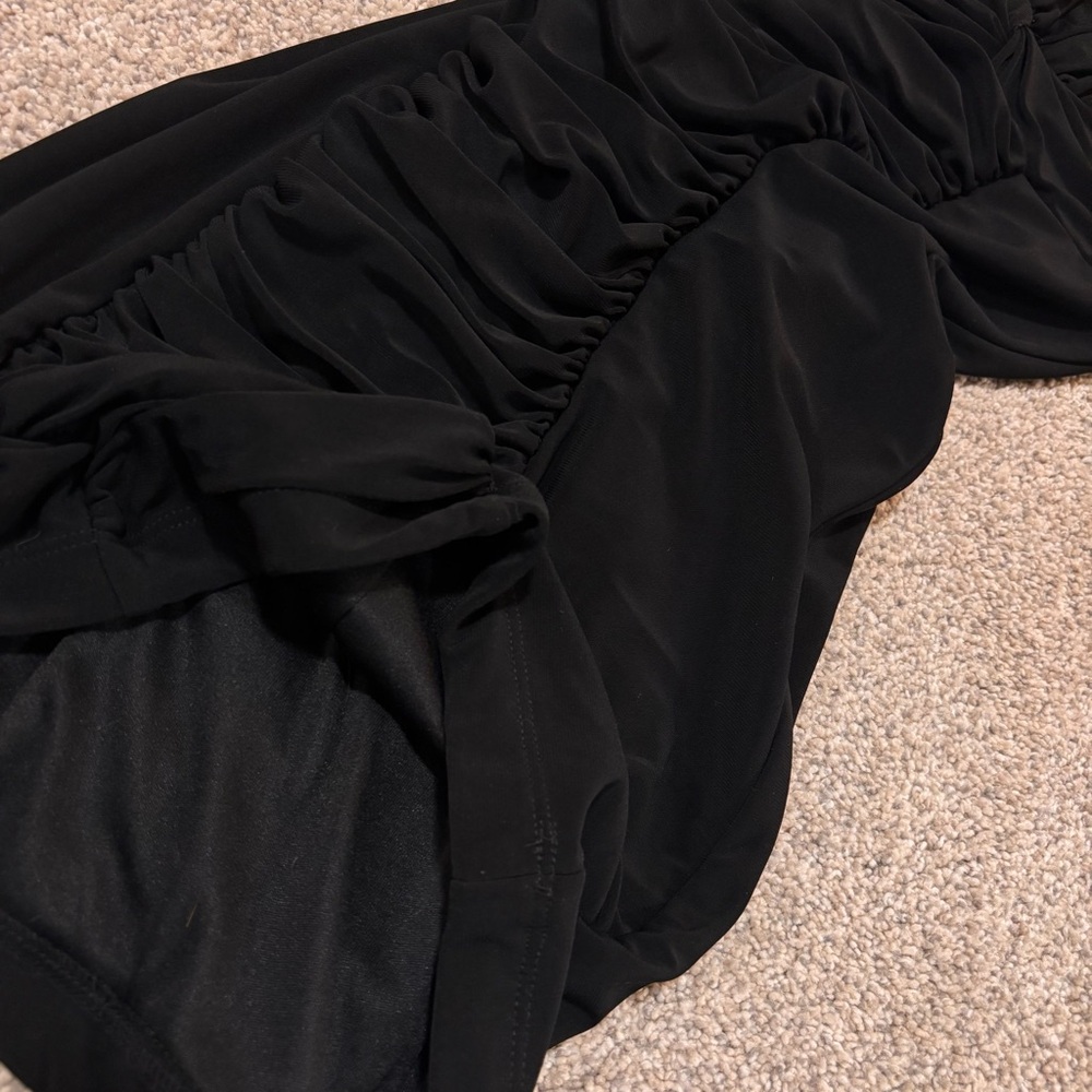 City Studio Black Ruched Mini Dress - Picture 5 of 7